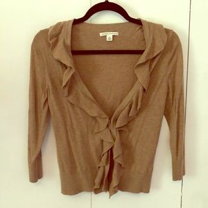 Brown ruffled cardigan